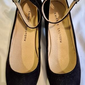 Chinese Laundry Black Ankle Strap Ballet Flats - Women's Shoes